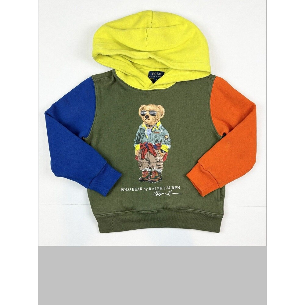 Polo Bear Sweatshirt Kids Size 5 Colorblock Hoodie Polo Ralph Lauren